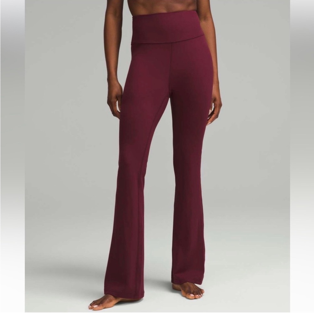 Lululemon Super Groove High-Waist Flared Ponte Pants - Garnet